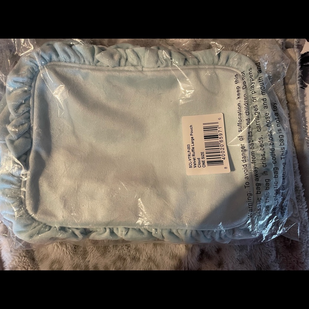 Stoney Clover Lane Cloud Velvet Ruffle Large Pouch